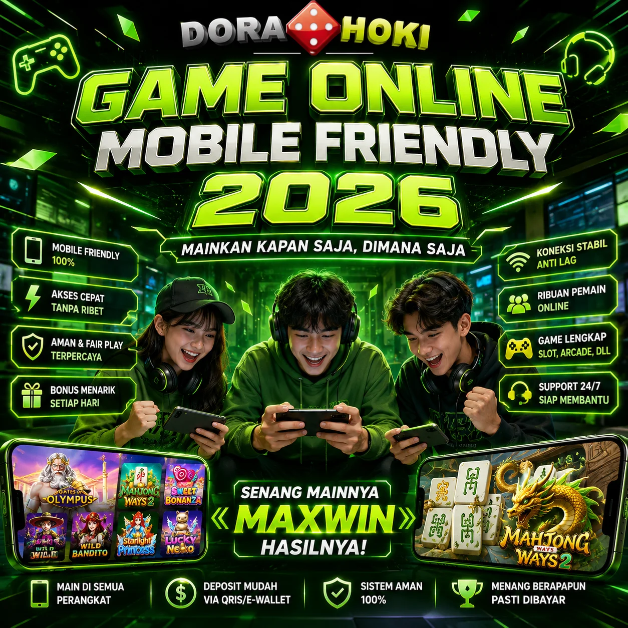 DORAHOKI 🌟 Ruang Gaming Terpadu Only Mobile Friendly Dijamin Nyaman